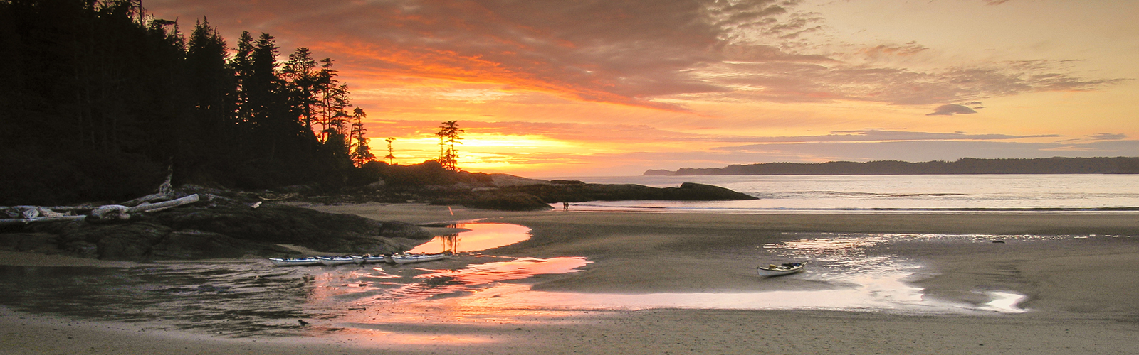 Kayaks at Sunset British Columbia West Coast