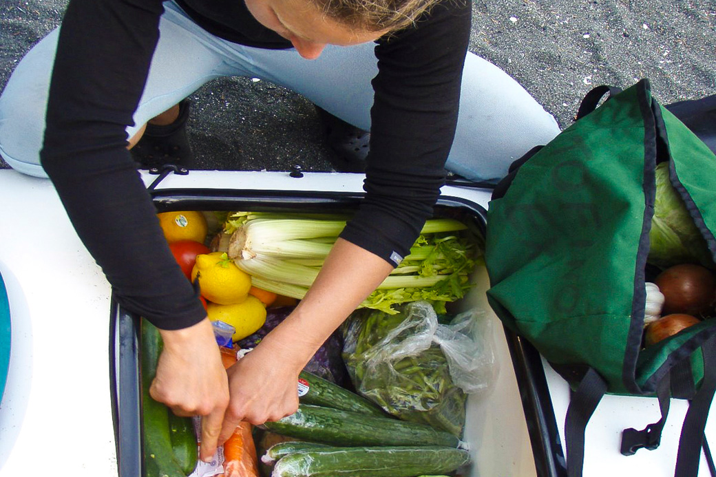 Haida Gwaii Kayak Trip - Camp Cuisine Fresh Vegetables