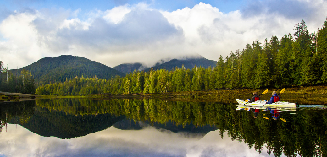 Haida Gwaii Kayaking Trip Paddlers Near Burnaby Narrows