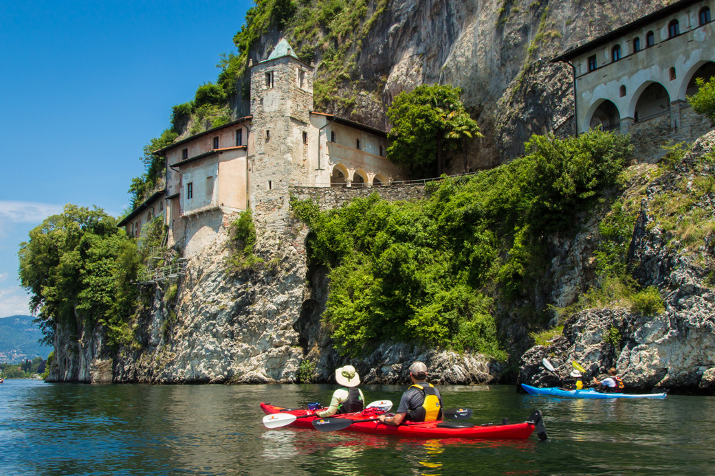 Italy Kayaking Tours  -  Hermitage of Santa Caterina del Sasso Lago Maggiore