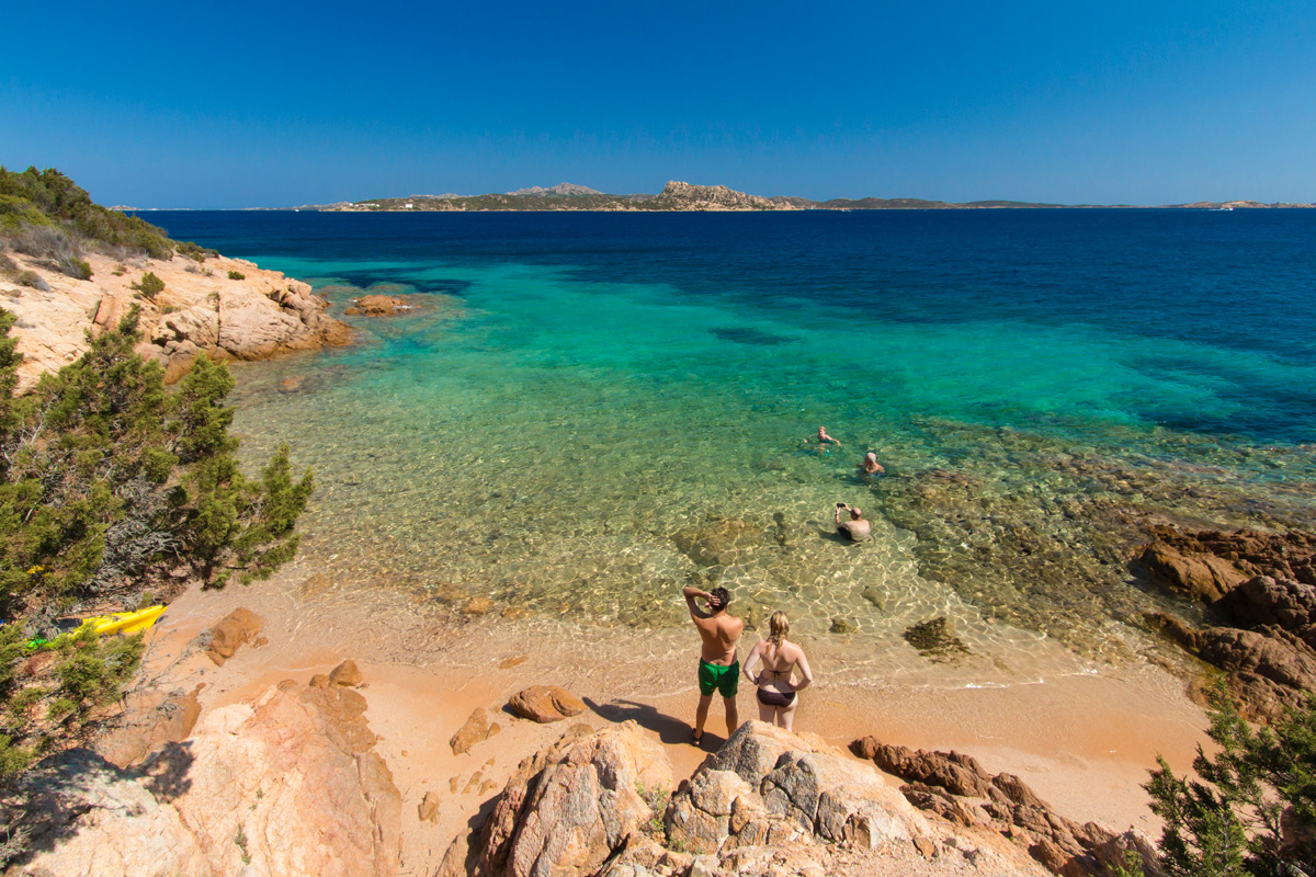 Beautiful water kayaking La Maddalena, Sardinia