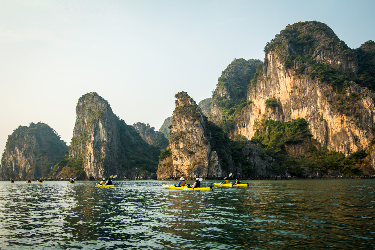 Kayaking Halong Bay, Vietnam