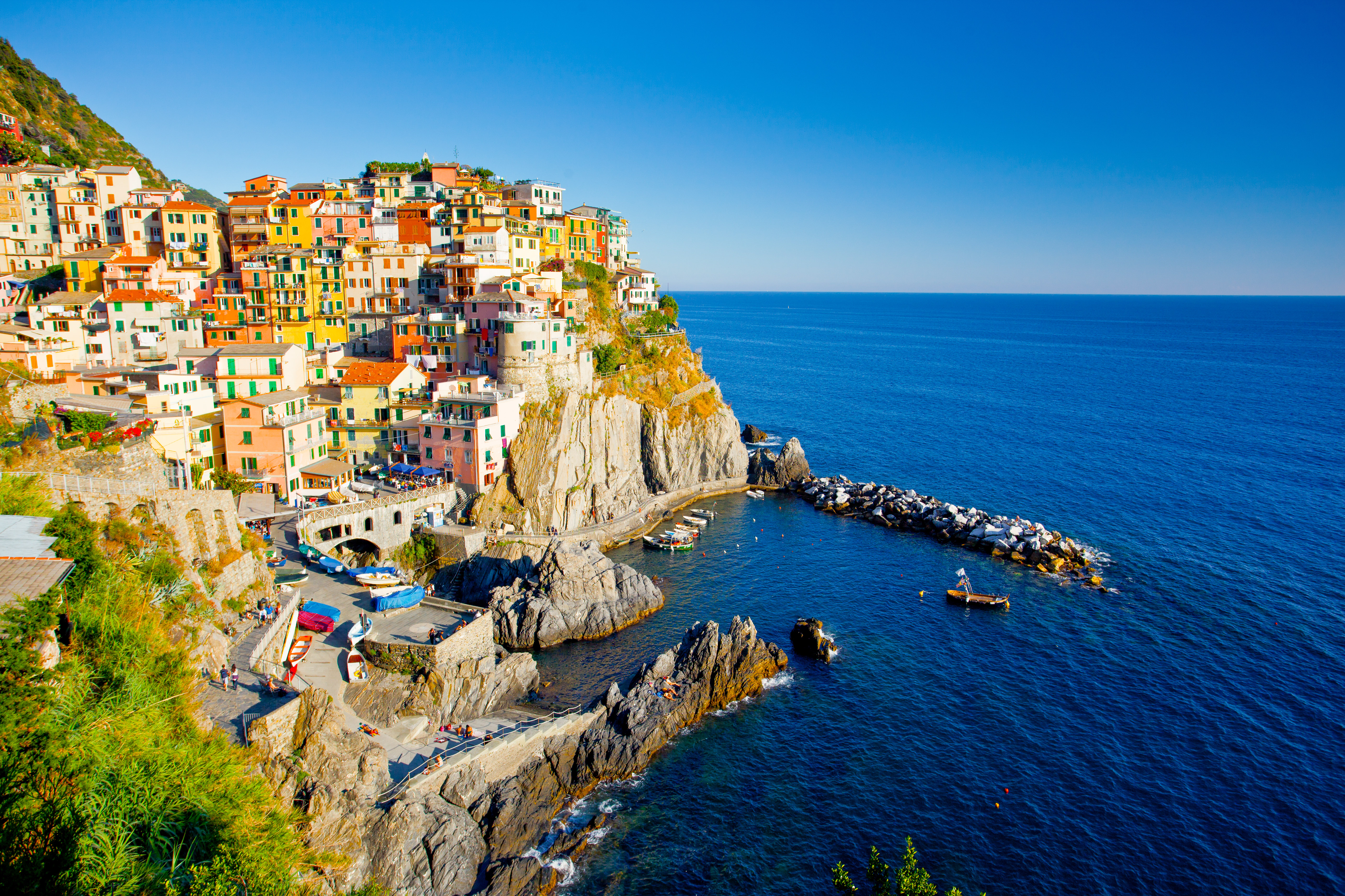 Cinque Terre Kayaking Tour Approaching Manarola..